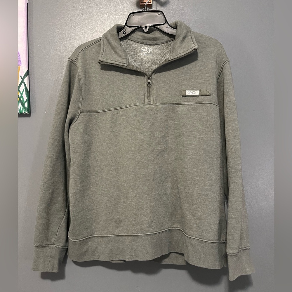 Green small quarter zip ocean coast sweat shirt